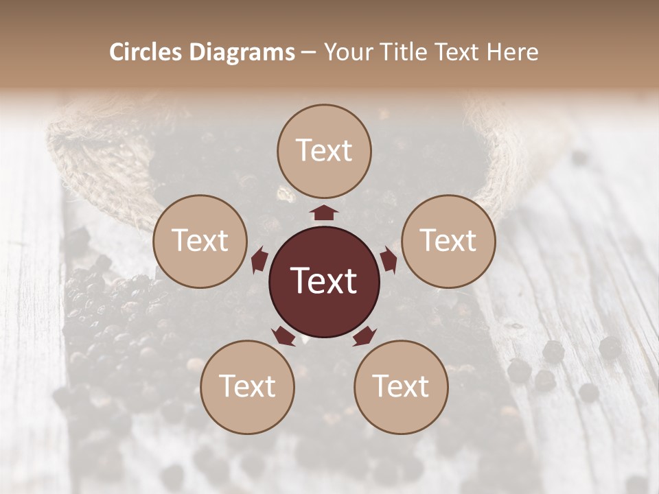 A Sack Of Black Pepper On A Wooden Table PowerPoint Template