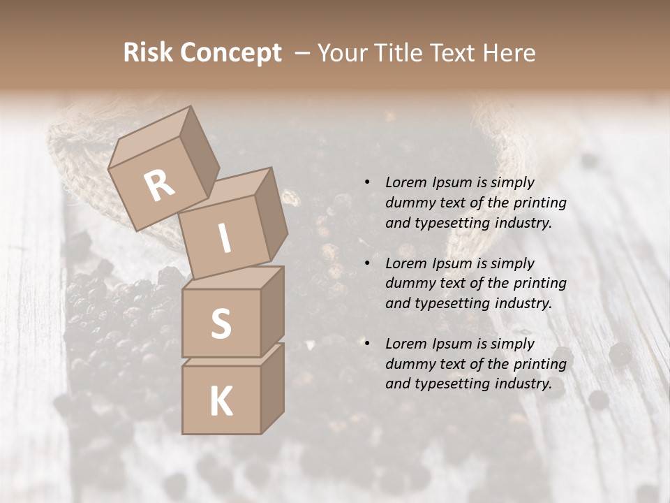 A Sack Of Black Pepper On A Wooden Table PowerPoint Template