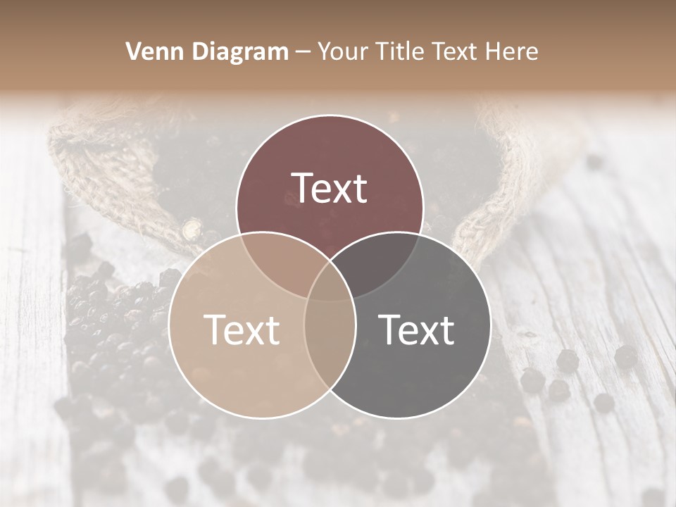 A Sack Of Black Pepper On A Wooden Table PowerPoint Template