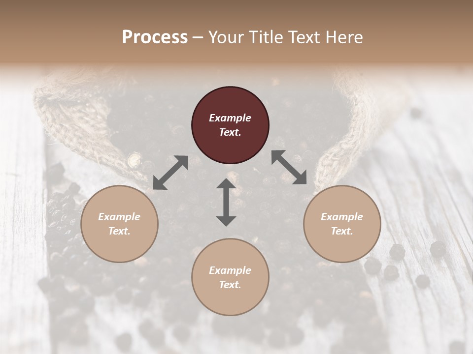 A Sack Of Black Pepper On A Wooden Table PowerPoint Template