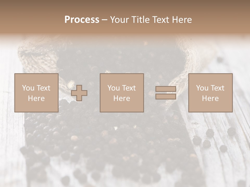A Sack Of Black Pepper On A Wooden Table PowerPoint Template