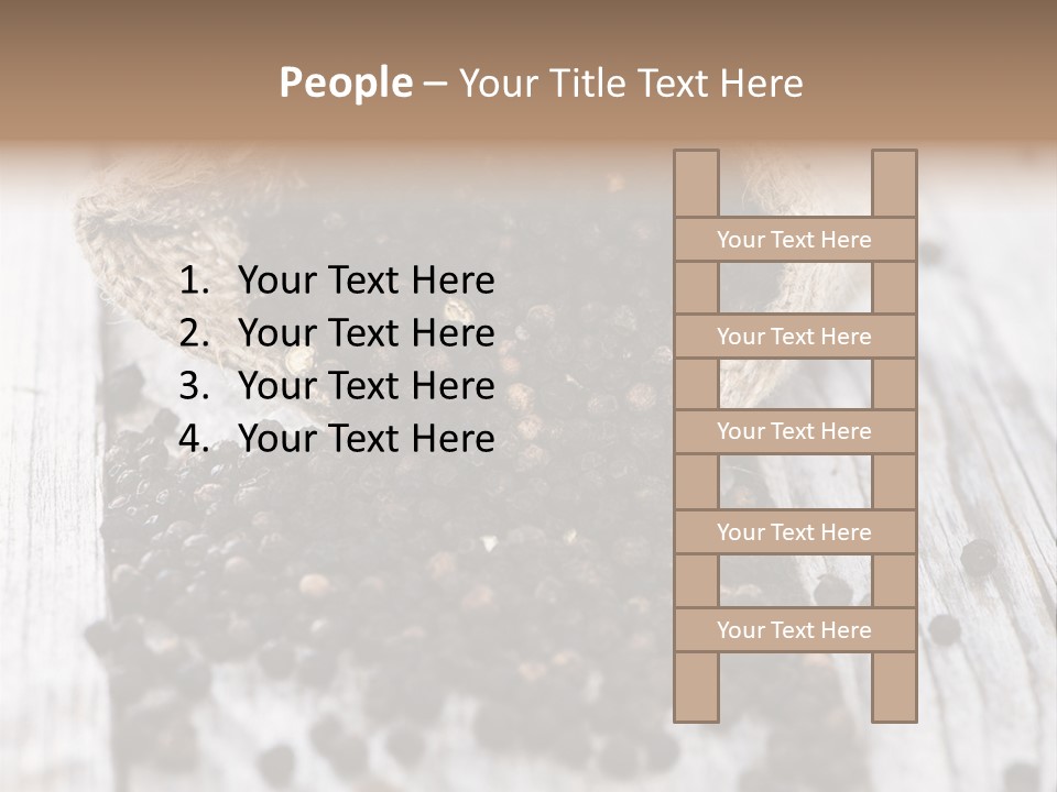 A Sack Of Black Pepper On A Wooden Table PowerPoint Template