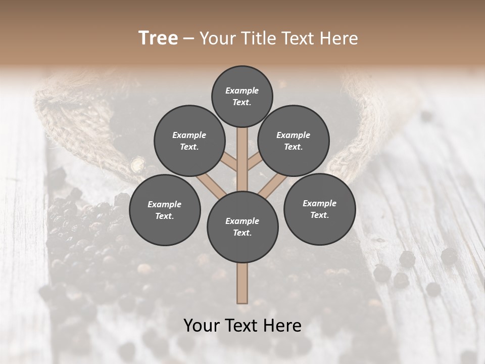 A Sack Of Black Pepper On A Wooden Table PowerPoint Template