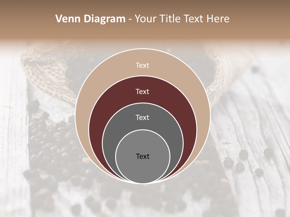 A Sack Of Black Pepper On A Wooden Table PowerPoint Template