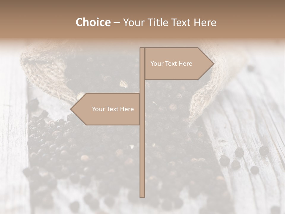 A Sack Of Black Pepper On A Wooden Table PowerPoint Template