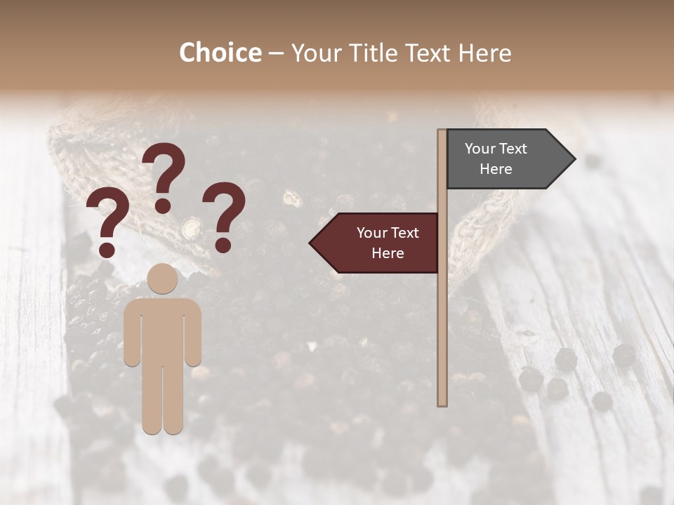 A Sack Of Black Pepper On A Wooden Table PowerPoint Template