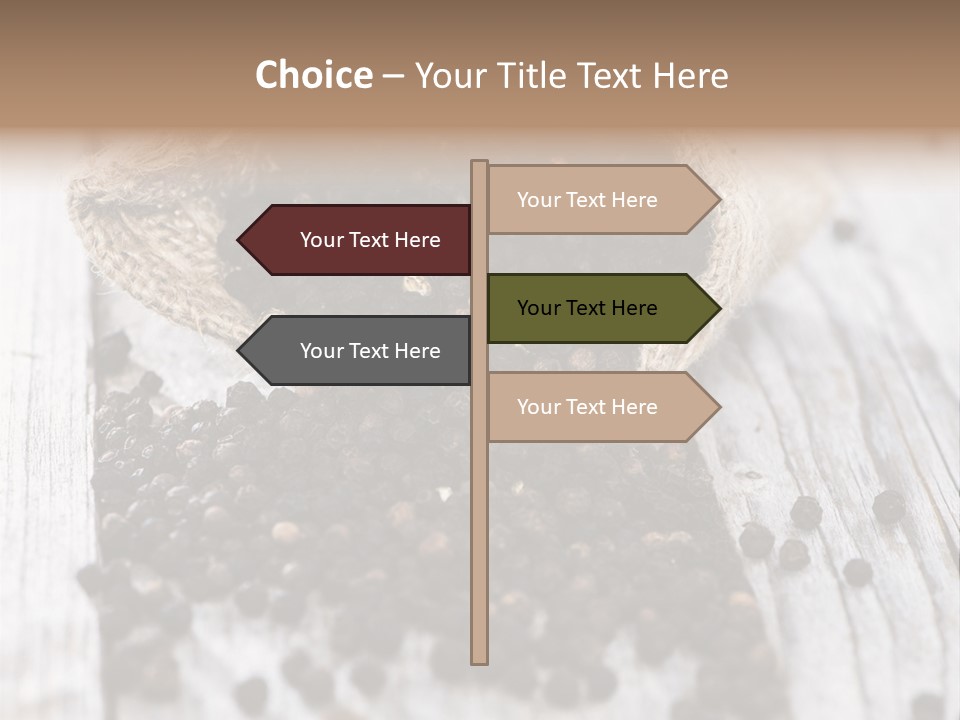 A Sack Of Black Pepper On A Wooden Table PowerPoint Template