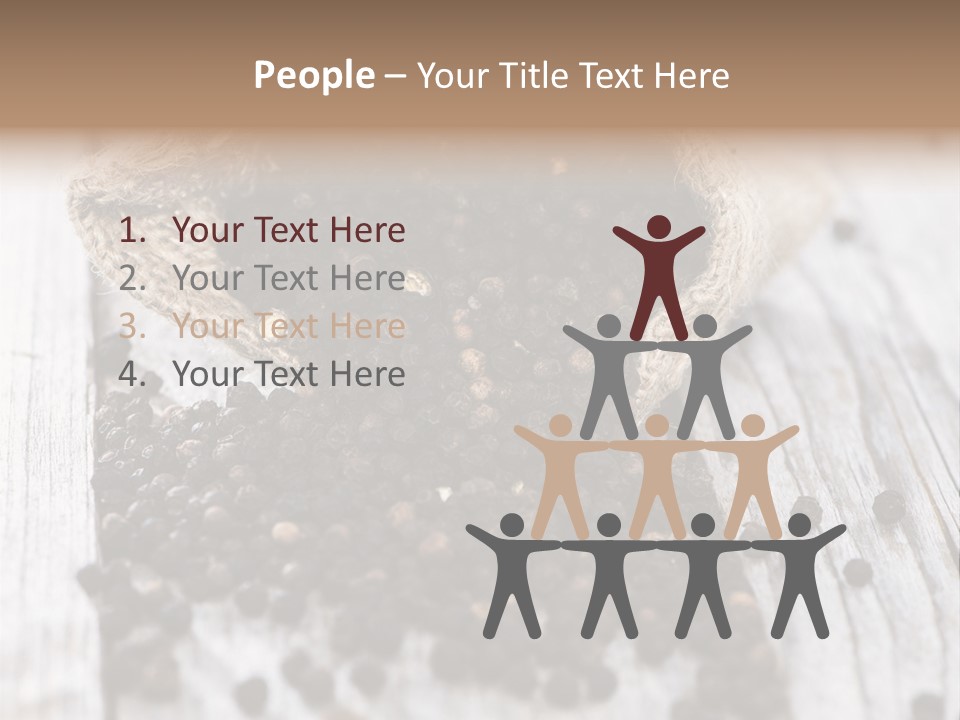 A Sack Of Black Pepper On A Wooden Table PowerPoint Template