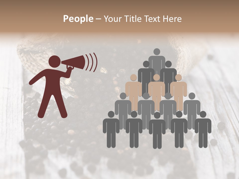 A Sack Of Black Pepper On A Wooden Table PowerPoint Template