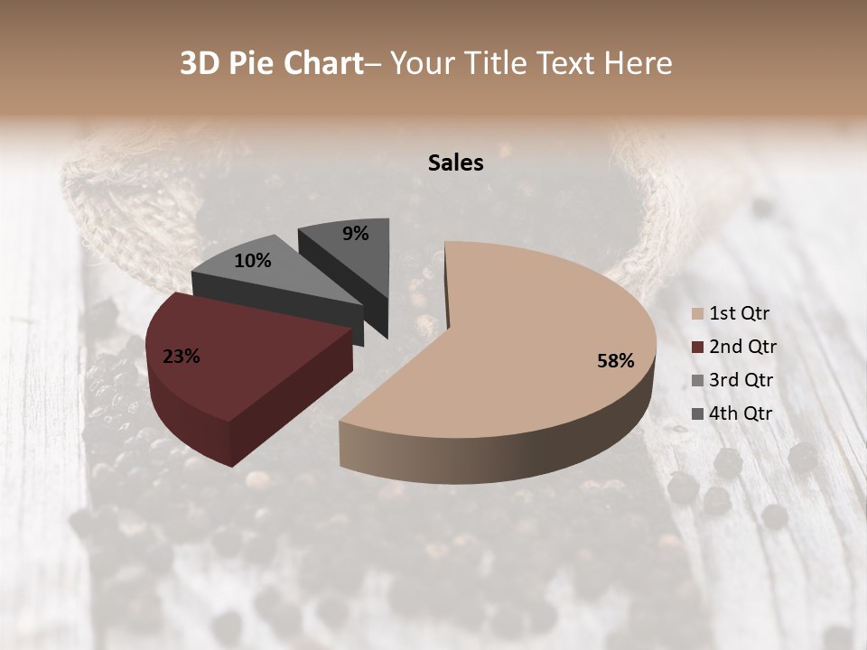 A Sack Of Black Pepper On A Wooden Table PowerPoint Template