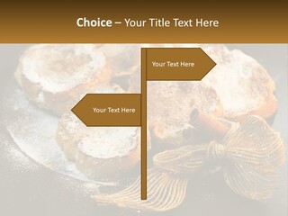 A Plate Of Pastries On A Table With Cinnamon Sticks PowerPoint Template