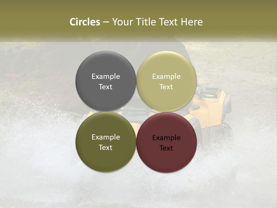 A Man Riding A Yellow Four - Wheeler Through Water PowerPoint Template