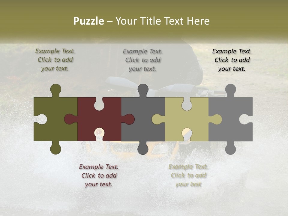 A Man Riding A Yellow Four - Wheeler Through Water PowerPoint Template