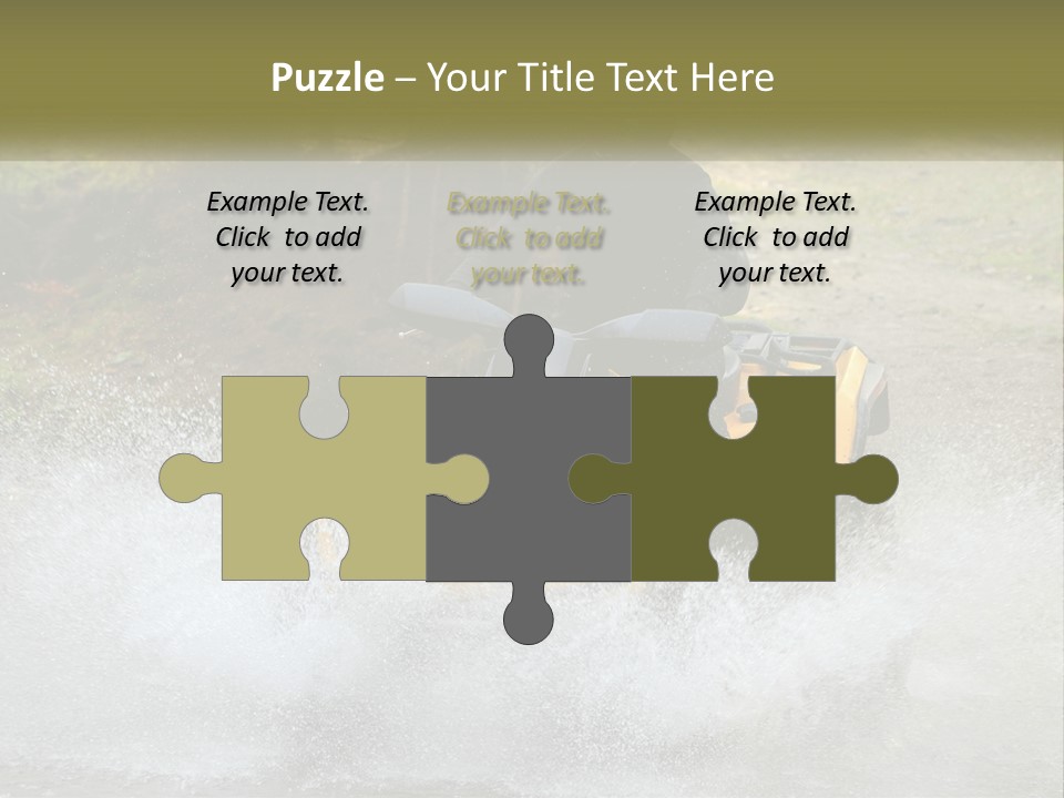 A Man Riding A Yellow Four - Wheeler Through Water PowerPoint Template