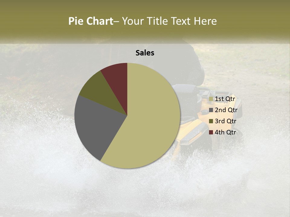 A Man Riding A Yellow Four - Wheeler Through Water PowerPoint Template