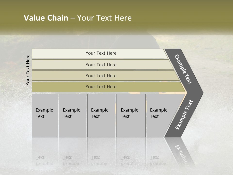 A Man Riding A Yellow Four - Wheeler Through Water PowerPoint Template