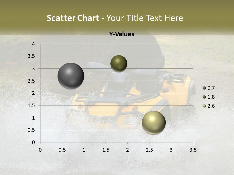 A Man Riding A Yellow Four - Wheeler Through Water PowerPoint Template