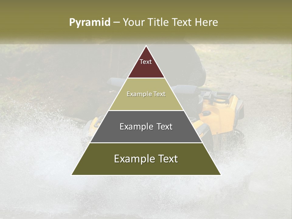 A Man Riding A Yellow Four - Wheeler Through Water PowerPoint Template