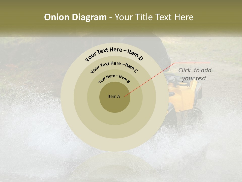 A Man Riding A Yellow Four - Wheeler Through Water PowerPoint Template