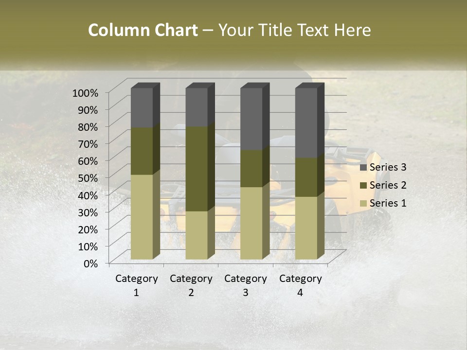A Man Riding A Yellow Four - Wheeler Through Water PowerPoint Template