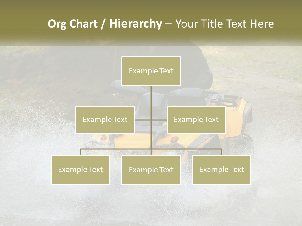 A Man Riding A Yellow Four - Wheeler Through Water PowerPoint Template