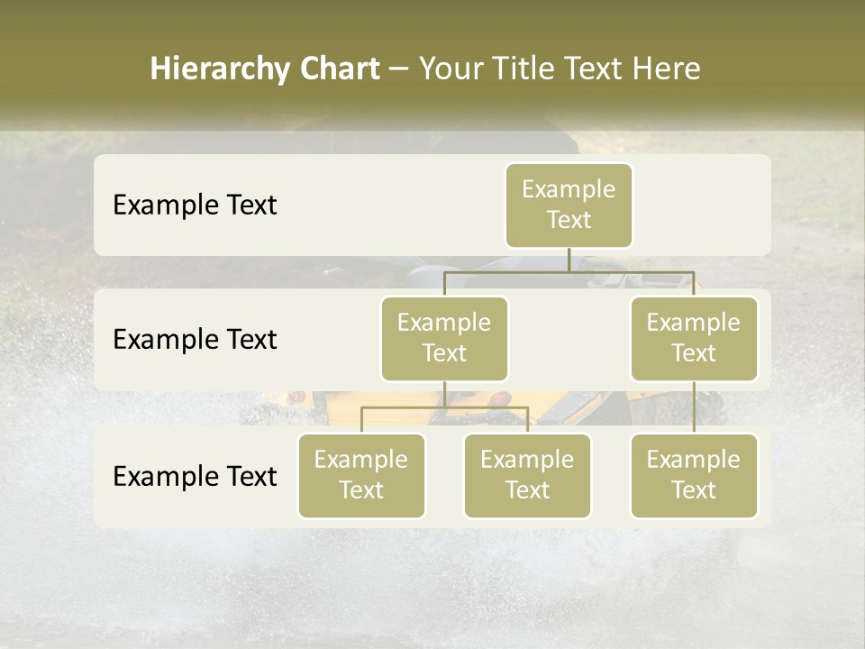 A Man Riding A Yellow Four - Wheeler Through Water PowerPoint Template
