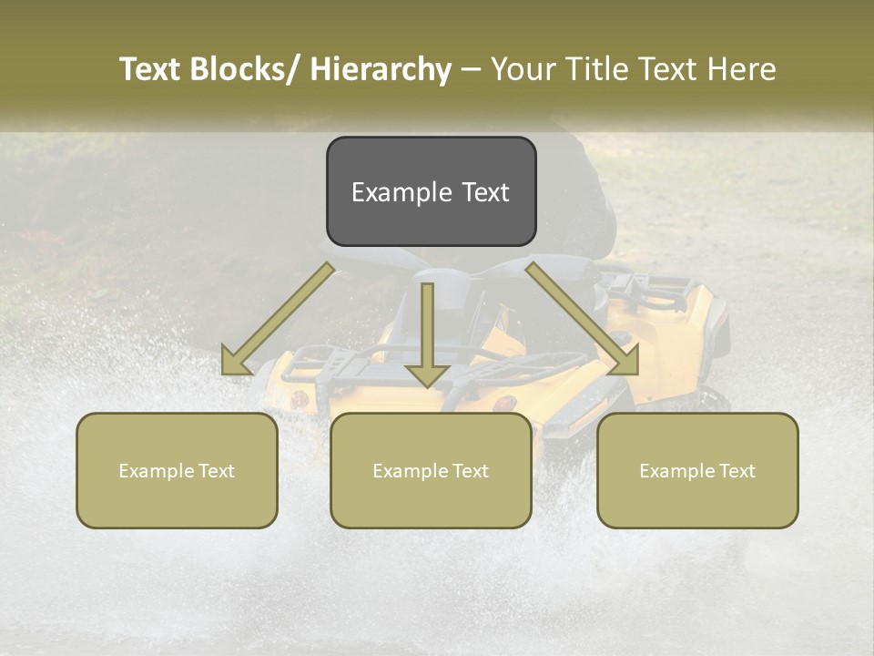 A Man Riding A Yellow Four - Wheeler Through Water PowerPoint Template