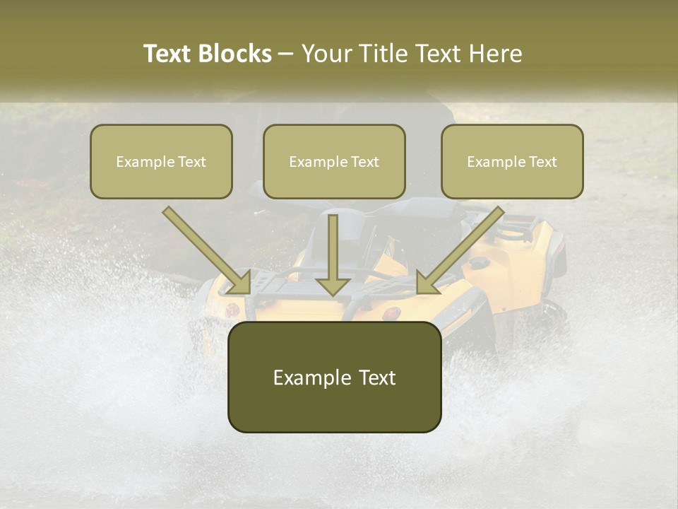 A Man Riding A Yellow Four - Wheeler Through Water PowerPoint Template