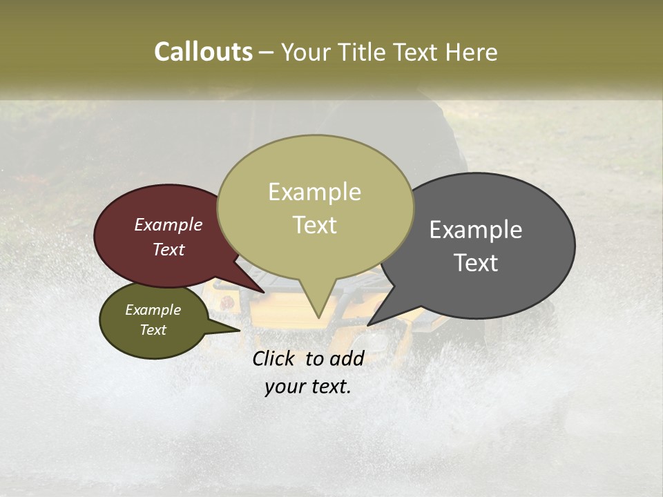 A Man Riding A Yellow Four - Wheeler Through Water PowerPoint Template