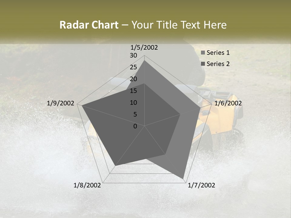 A Man Riding A Yellow Four - Wheeler Through Water PowerPoint Template