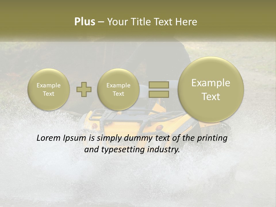 A Man Riding A Yellow Four - Wheeler Through Water PowerPoint Template