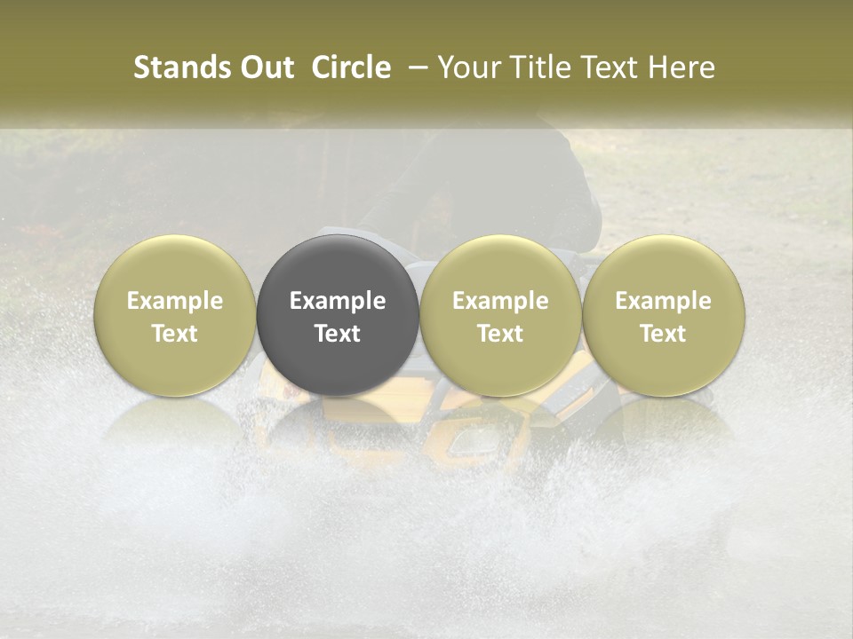 A Man Riding A Yellow Four - Wheeler Through Water PowerPoint Template