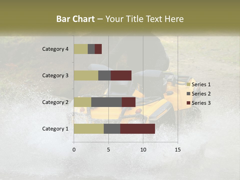 A Man Riding A Yellow Four - Wheeler Through Water PowerPoint Template
