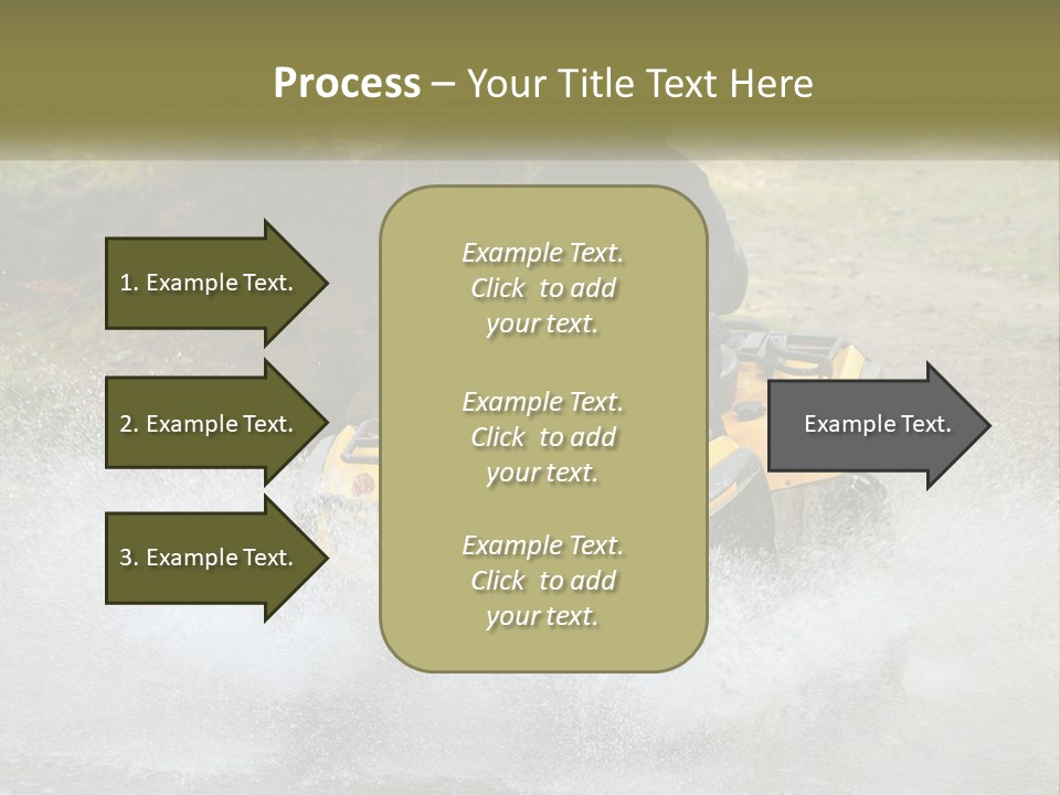 A Man Riding A Yellow Four - Wheeler Through Water PowerPoint Template