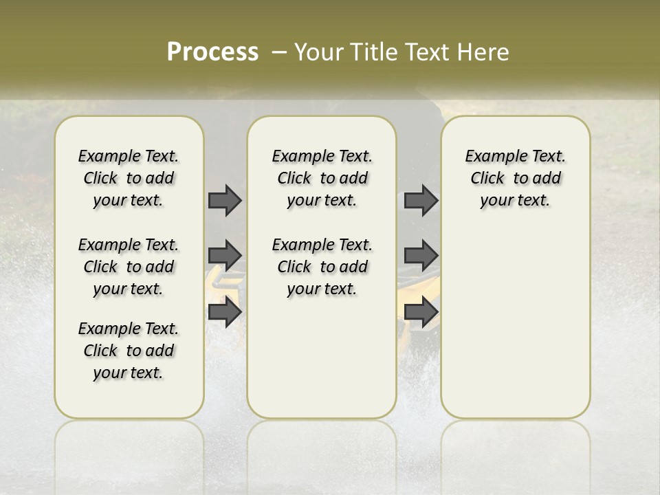 A Man Riding A Yellow Four - Wheeler Through Water PowerPoint Template