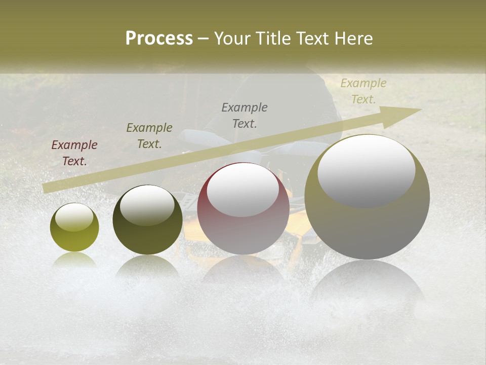 A Man Riding A Yellow Four - Wheeler Through Water PowerPoint Template
