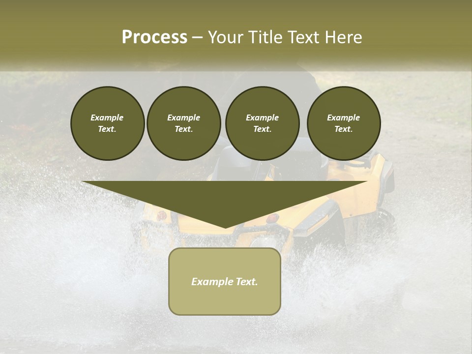 A Man Riding A Yellow Four - Wheeler Through Water PowerPoint Template