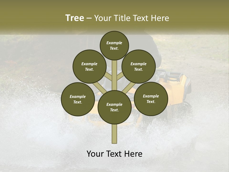 A Man Riding A Yellow Four - Wheeler Through Water PowerPoint Template