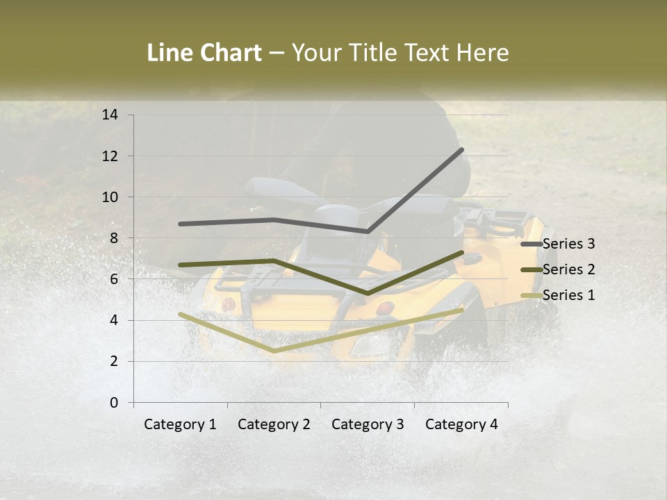 A Man Riding A Yellow Four - Wheeler Through Water PowerPoint Template