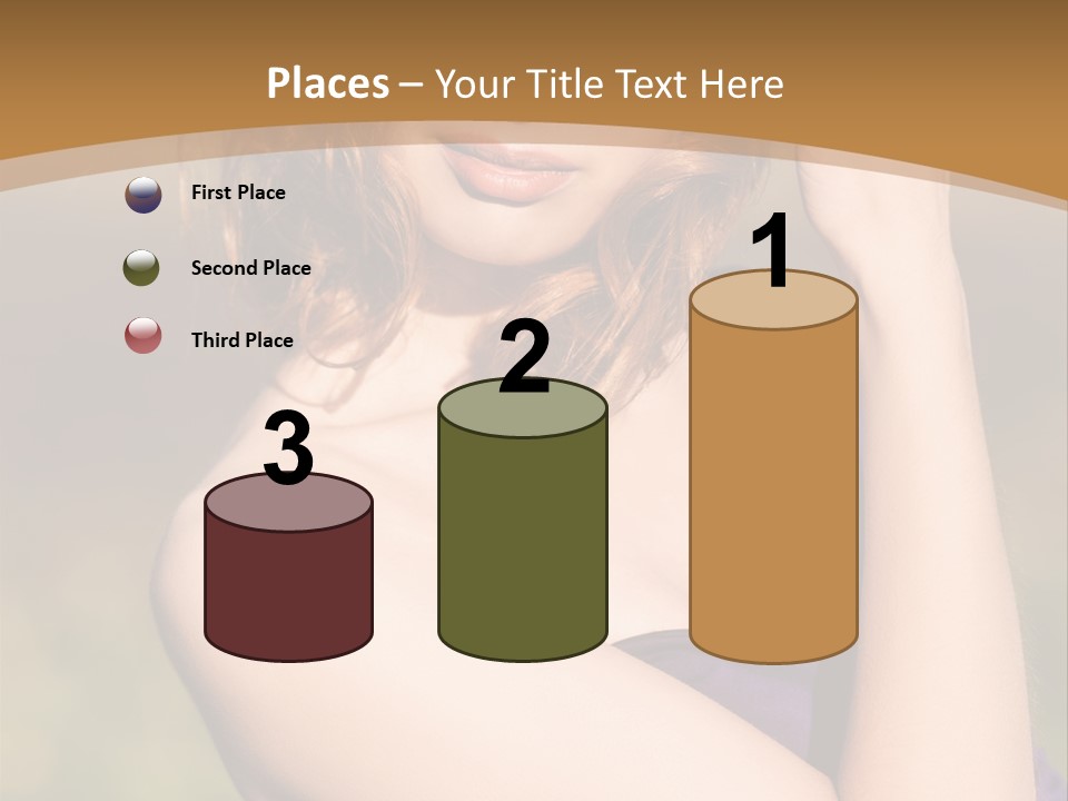 A Woman In A Purple Dress Is Posing For A Picture PowerPoint Template