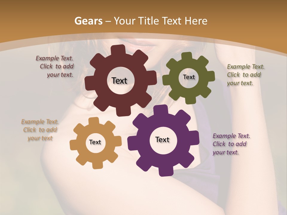 A Woman In A Purple Dress Is Posing For A Picture PowerPoint Template