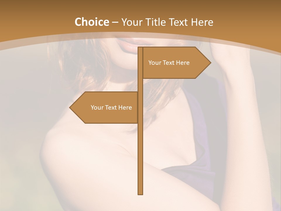 A Woman In A Purple Dress Is Posing For A Picture PowerPoint Template