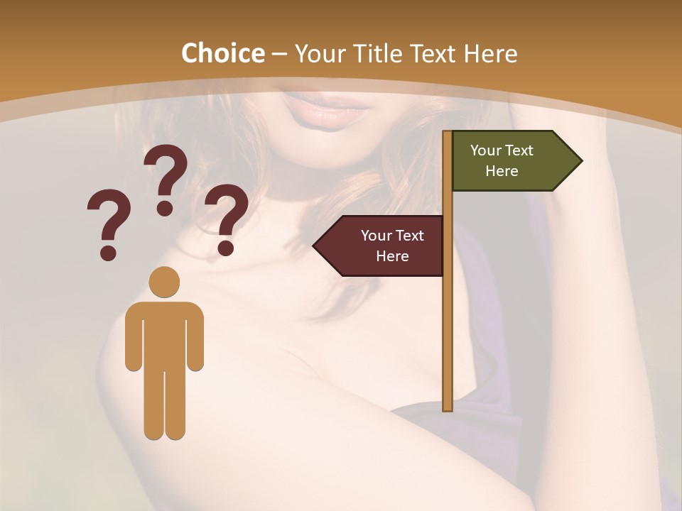 A Woman In A Purple Dress Is Posing For A Picture PowerPoint Template