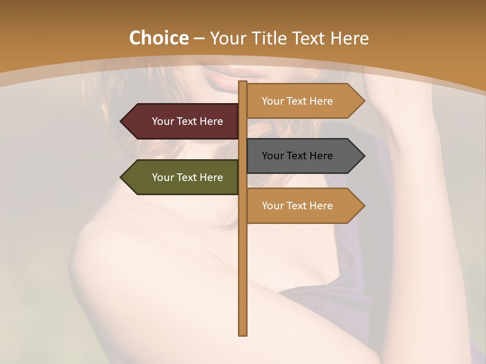 A Woman In A Purple Dress Is Posing For A Picture PowerPoint Template