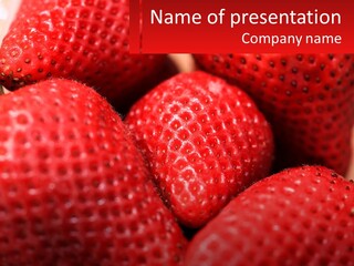 A Bunch Of Strawberries Sitting On Top Of Each Other PowerPoint Template
