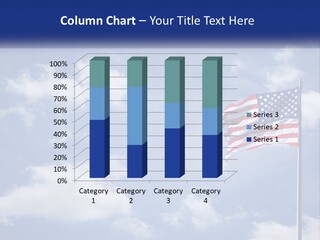 An American Flag Is Flying In The Blue Sky PowerPoint Template