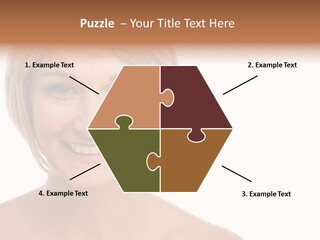 A Woman With Blonde Hair Smiling At The Camera PowerPoint Template