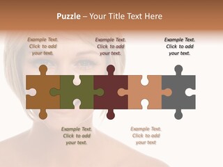 A Woman With Blonde Hair Smiling At The Camera PowerPoint Template