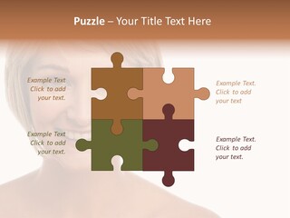 A Woman With Blonde Hair Smiling At The Camera PowerPoint Template