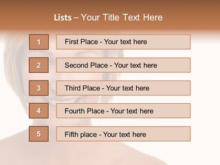 A Woman With Blonde Hair Smiling At The Camera PowerPoint Template